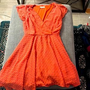 Altar'd State Coral Swiss Dot Dress XS
